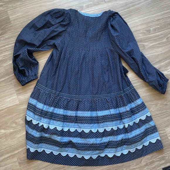 Sea New York Palmer Tunic Dress Sz S EUC Blue Long Sleeve 100% Cotton - Picture 13 of 15